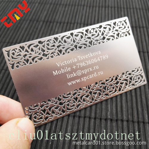 Stainless Steel Metal Business Card,Custom Etching Spot Colors Metal Business Card Cut Through Areas